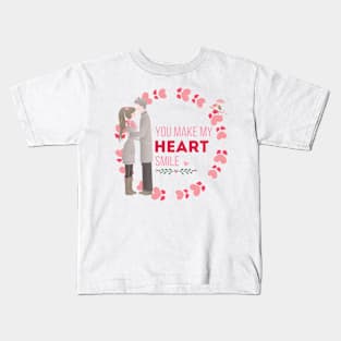 Valentine, you make my heart smile. Kids T-Shirt